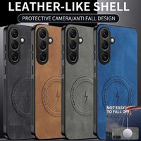 Nappa Pattern Phone Case For Samsung Galaxy A06 A07 A14 A15 A16 A17 A36 A52 A53 A54 A55 A56 Skin Friendly Magnetic Phone Case