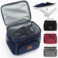 Large Capacity Double Layer Insulation Bento Lunch Bag Portable Picnic Cooler Ice Pack Waterproof Food Thermal Lunchbox Bags