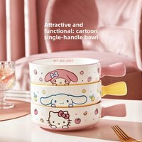 Cute Cartoon Ceramic Bowl Kawaii Cat Design Soup Bowl Rice Noodle Dish Microwave Safe Tableware For Women Teens Girls Gift Cute
