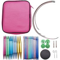 Aluminium Rundstricknadeln Set Austauschbare Häkelnadeln Weben Garn Stricken Handwerk Werkzeuge Zubehör Kit Nadel