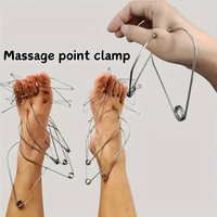 10pcs Metal Acupressure Massage Clamps | Hand & Foot Reflexology Tools with Stainless Steel Points for Muscle, Reflexology