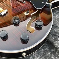 2026 hot new Grote Brown Flame Maple Guitar Semi Hollow Body Archtop Jazz Guitar