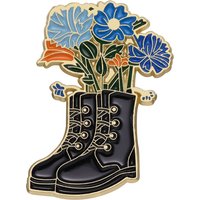 Black Shoes Flower Enamel Pin Potted Plant Creative Brooch Badge Metal Jewelry Custom Friends Gift Wholesale Backpack Decoration