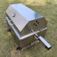 Thickened stainless steel barbecue grill household outdoor portable stuffy oven charcoal barbecue leg of lamb chicken chops