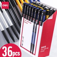 Deli Push Button Ballpoint Pen 0.7mm Smooth Writing Refillable Office Supplies School Stationery Wholesale Black Blue Gel Pens