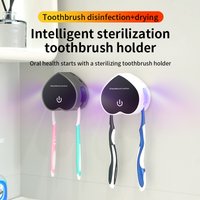 Toothbrush Disinfection Rack UV Disinfection Automatic Drying Non Perforated Wall Hanging Toothbrush Sterilization Drying Device