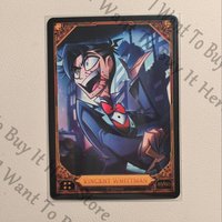Genuine Anime Hazbin Hotel Alastor Vox Velvet Adam The Exorcist Sir Pentious Cosplay Cartoon Lesser Calorie Collection Card Gift