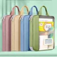 New Nylon Mesh Tutoring Bag Large Capacity Transparent File Bags Handheld Thickened Schoolbag Students
