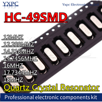 10pcs HC-49SMD Quartz Crystal Resonator Passive crystals 49SMD 12MHZ 12.288MHZ 14.318MHZ 14.7456MHZ 16MHZ 17.7344MHZ 18MHZ