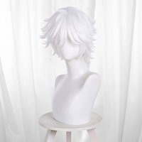 Short White Hair Tongari Boushi No Atelier Halloween Party for Women Men Role Play Anime Witch Hat Atelier Qifrey Cosplay Wig