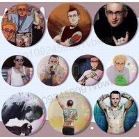 Fan art design Chester Bennington HD Print 58mm 44mm Round Lapel Pins Pretty Derby Round Display Brooches Brooch Badges