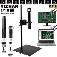 4K Electronic Digital Microscope, 1/1.8in imx678 Sensor Benchtop Microscope, 150X 300X 600X Soldering Microscope, HDMI USB Port