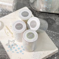 1PC PET Washi Tape - Minimalist Grid Dot Snowflake Patterns for Journal Scrapbook DIY Decor