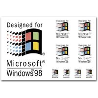 AliExpress NONE 1PC Bike Motorcycle Car LocomotiveSticker Styling Vinyl Decal Stickers Decoration FOR Retro Designed for W-Windows 98 LOGO