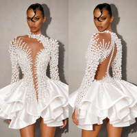 White Wedding Dresses Short Prom Dresses Mermaid Mini Special Design Floor-Length Prom Dress Vestido De Noite Customized