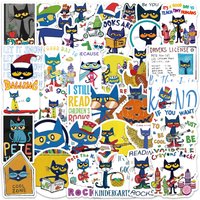 54PCS Pete Cat Stickers Graffiti Stickers DIY Diary Phone Case Handmade Scrapbook Aesthetic Stickers