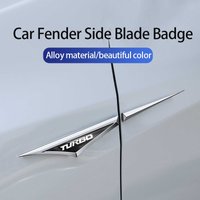 New Fashion Turbo Logo Car Metal Sticker Car Door Fender Side Blade Shape Badge Car Body Protection Auto Decoration Accessories