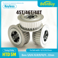 HTD 5M Synchronous Timing Pulley 45Teeth 46Teeth 48Teeth Keyless Bushing Bore 5-32mm with Belt Width Options 15/20/25mm for Belt