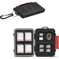 KIWIFOTOS 22 Slots Memory Card Case Holder for 8 SD SDHC SDXC Cards + 12 MicroSD TF MSD Cards+ 2 Nano SIM Storage Carrying Case
