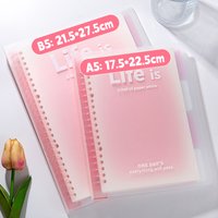 Colorful Loose-leaf A5/B5 Notebook PP Frosted Student High-value Simple Small Fresh Handbook School supplies