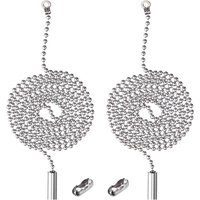 LXAF 2-piece/set Metal Switchs Chain Extender 1 Meter Length Pull Chain String Extension with Connector for Ceiling Fan Light