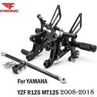 CNC Aluminum Motorcycle Rearset Foot Pegs For Yamaha YZF R125 YZFR 125 YZF R125 MT125 2008-2018 Rear set Footpegs Footrest Pedal