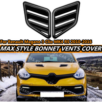 2X Engine Hood Vent For Renault Megane 3 RS Clio MK4 2010-2016 Louvers Air Scoop Bonnet Vent Cover Air Intake Cover Glossy Black