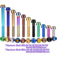 AliExpress YaRuiJia Yaruijia Titanium Bolt M5/M6/M8x9/10/15/16/18/20/25/30/35/40/45~ 65mm Allen Key Taper Head Bolt Screw for Bicycle Headset Brake