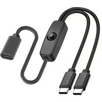USB C Splitter Charge Cable,Type C Female to 2 Dual USB Type C Male Y Splitter Extension Charging Cable for Cell phones/Tablets
