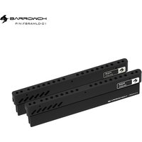 BARROWCH Full Cover DD5 Memory Aluminum Heat Sink,Black RAM Armor Vest For Air Water Cooling,Thermal Pad Included,FBRAMLD-01