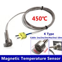Strong Magnetic Adsorption Thermocouple Temperature Sensor 0-450 Degree K type Plug with Stainless Steel Shielded Wire