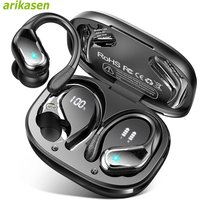 75Hrs Bluetooth 5.3 Earphones IP7 Waterproof Wireless Headphones with ENC Noise Cancelling Mic Deep Bass For Sports Workout Gym