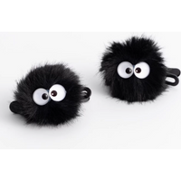Cute Black Fuzzy Hair Clips for Women Cartoon Big Eyes Small Briquette Hairpins Adorable Side Clips Hair Accessories for Girls