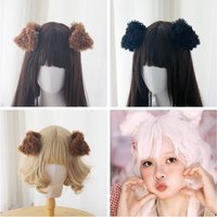 Black/White/ Pink/Brown 8.5cm Foldable Handmade Teddy Dog Ears Simulated Animal Ear Lolita Girl Hair Accessories Hairpin