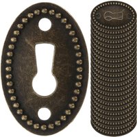24Pcs Oval Keyhole Cover Plates Zinc Alloy Vintage Dresser Furniture Decor Keyhole Insert for Cabinets Drawers Cupboards