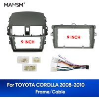 MAMSM 9INCH Car DVD Fascia Multimedia For TOYOTA COROLLA 2008-2010 2 Din MP3 MP5 Video Audio Stereo Panel Frame Cables Harnes