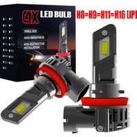 2pcs 55W H8 H9 H11 H16JP High Power LED Light Bulbs Canbus Error Free White Car Headlight Fog Lamp 12V Auto Moto Driving Running