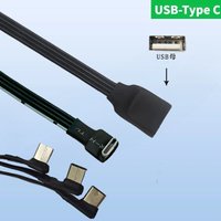 Super Flat Flexible USB 2.0 A Male to Type C Male 90° Side Bending USB 2.0 Female to USB C Extension Cable Adapter FFC 5CM-1M 3M