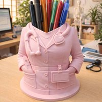 3D Printed Medical Staff Pen Holder Doctor Nurse Figurine Desktop Organizer Creative Storage Box Office Home Decoration Gift