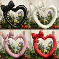 40Inch Heart Foil Balloon with Bow Pink Red Cream Black Birthday Wedding Valentine Mother's Day Decor