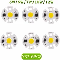 6PCS Y32 12W 10W 7W 5W 3W LED COB Lamp Chip Bulb Real Power Input IP65 for Outdoor LED Bulb FloodLight Cold Warm White 220V/110V