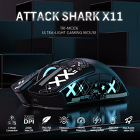 ATTACK SHARK X11 Lightweight Wireless Gaming Mouse/Mouse stickers RGB Charging Dock 22K DPI PAW3311 Tri-Mode for PC/Mac
