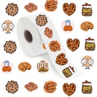 500pcs Cookie Food Graffiti Stickers, Aesthetics Decals Rolls Self Adhesive Seals Scrapbooking Envelopes Handmade,Party Supply