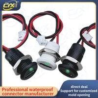 2-pin LED Light USB Type-c Waterproof Connector Lock Nut Socket Female Socket Welding Charging Interface