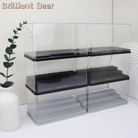 3 Steps Dustproof Acrylic Figures City Car Model Collection Display Box Building Block Storage Plexiglass Showcase Bricks Toys