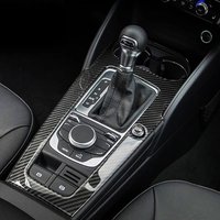 Car Styling Carbon Fiber Sticker For Audi A3 8V S3 2014-2019 Console Gearshift Frame Decorative Trim Strips Interior Accessories
