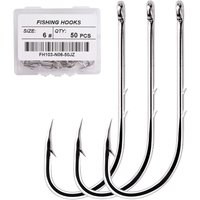50pcs/box Long Shank Fishing Hook 1#-12# High Carbon Steel Fishing Hooks Set Sharp Barbed Offset Narrow Bait Hook Fishhook