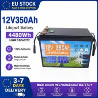 Batterie au lithium Lifepo4 12V 350Ah 200Ah avec BMS 100A, plus de 10 000 cycles pour camping-cars, véhicules tout-terrain, bateaux de pêche hors réseau