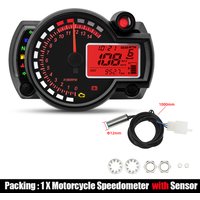 Universal Motorcycle Speedometer 0~99999.9km Odometer Display 7colors Backlights Digital Tachometer Km/H MPH for 2-4 Cylinders