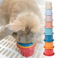 Small Animals Rabbits Toys Bunny Stacking Cups Bunny Hiding Food and Playing Toy Hamster Guinea Pig Nesting Toys